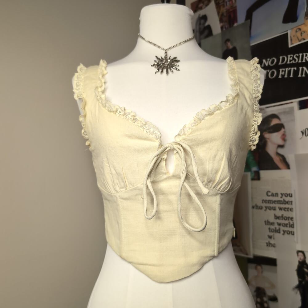 Coquette Bohemian Yellow Corset Top